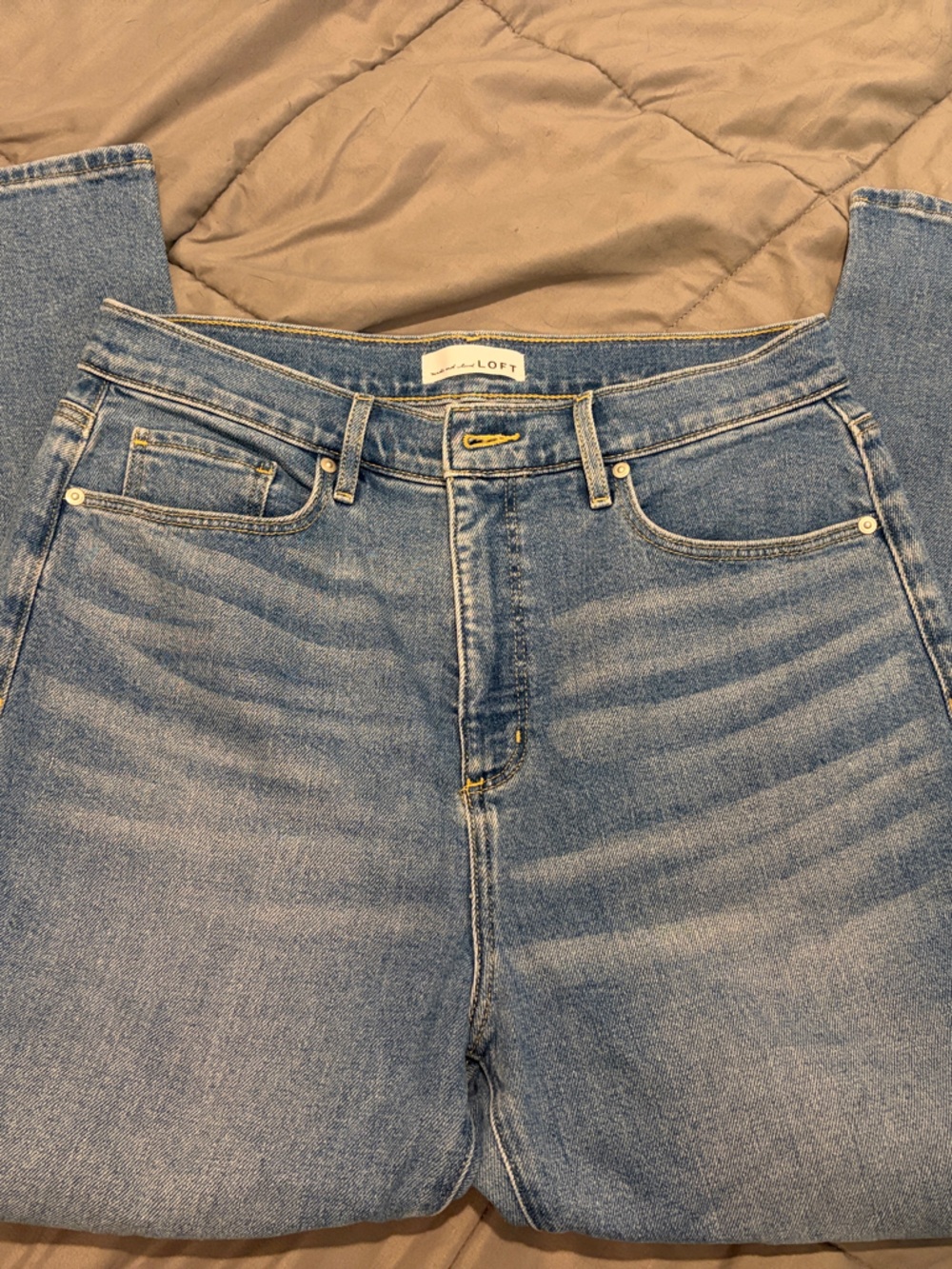 LOFT Light Wash Straight-Leg Jeans